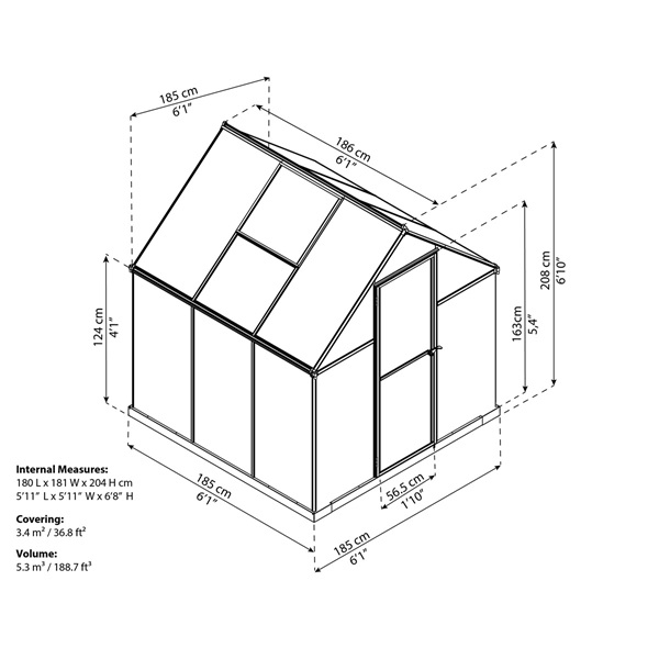 Canopia Palram multiline 6x6 - polikarbonát üvegház