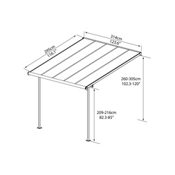 Canopia Sierra 3000 fehér 3 x 3 - pergola