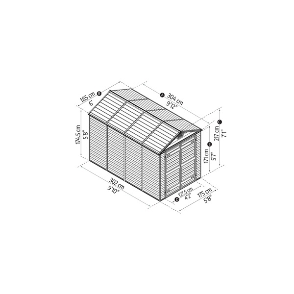 Canopia Skylight 6x10 barna - kerti tároló