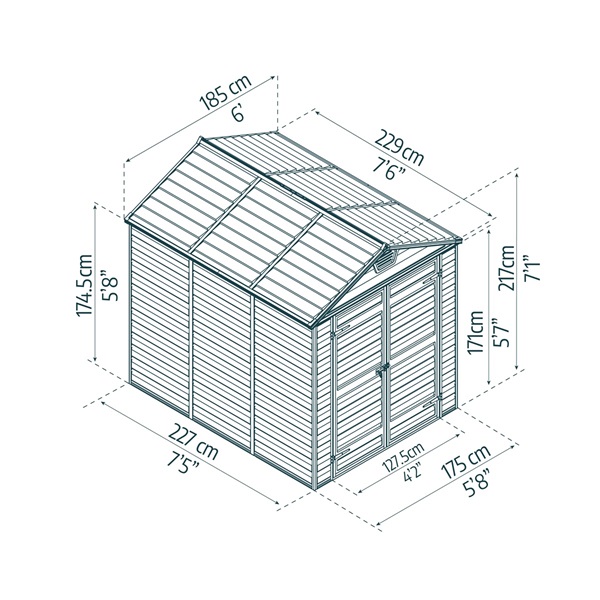 Canopia Skylight 6x8 antracit - kerti tároló