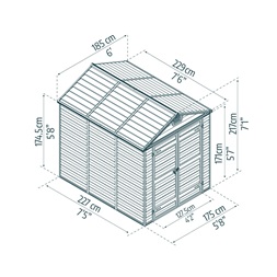 Canopia Skylight 6x8 antracit - kerti tároló