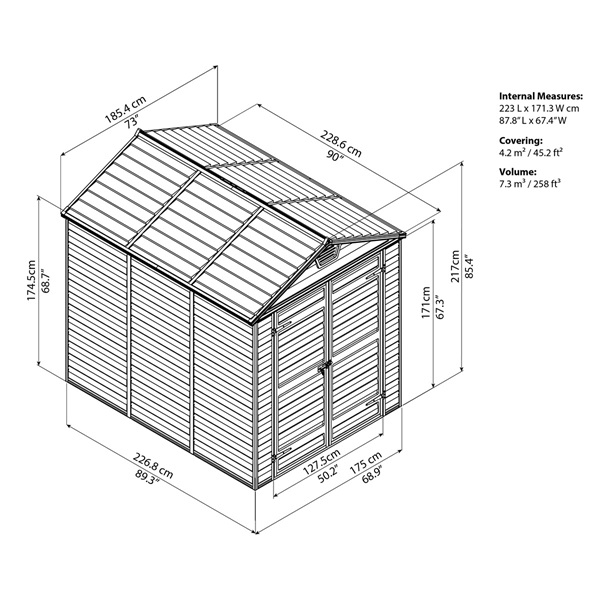 Canopia Skylight 6x8 barna - kerti tároló