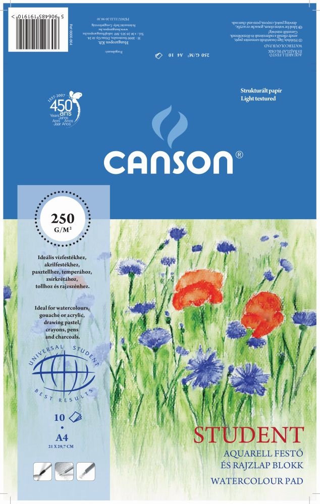Canson Pipacsok A4 10db aquarell blokk