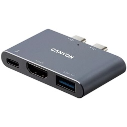 Canyon MacBook Thunderbolt 3 Multiport Docking Station 3-in-1 3-port Thunderbolt 3 Dual Port szürke dokkoló