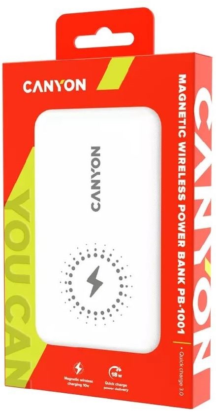 Canyon PB-1001 10000mAh LiPo (iPhone 12/13) fehér power bank