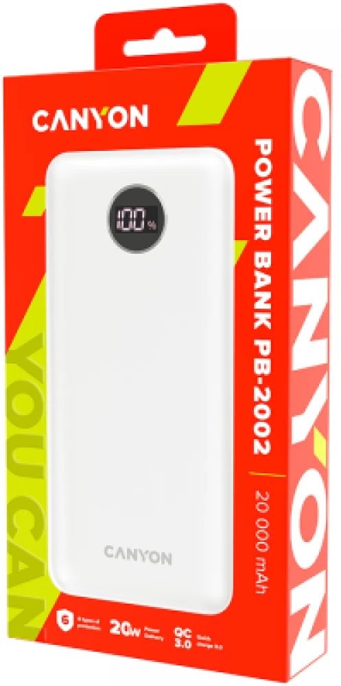 Canyon PB-2002 20000mAh LiPo fehér power bank