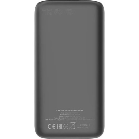 Canyon PD-301 30000mAh LiPo powerbank fekete