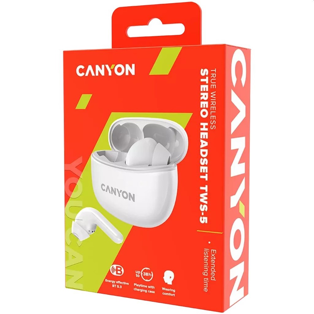 Canyon TWS-5 True Wireless Bluetooth fehér fülhallgató