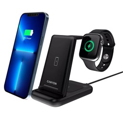 Canyon WS-304 3-in-1 15W univerzális vezeték nélküli töltő adapter fekete (Qi)