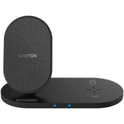 Canyon WS-202 2-in-1 15W univerzális vezeték nélküli töltő adapter fekete (Qi)