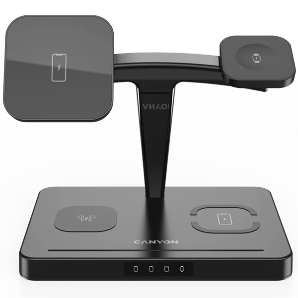 Canyon WS-404 4-in-1 15W univerzális vezeték nélküli töltő adapter fekete (Qi)