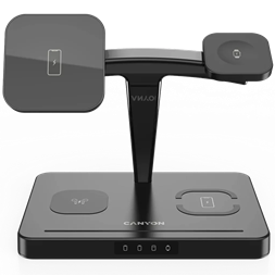 Canyon WS-404 4-in-1 15W univerzális vezeték nélküli töltő adapter fekete (Qi)