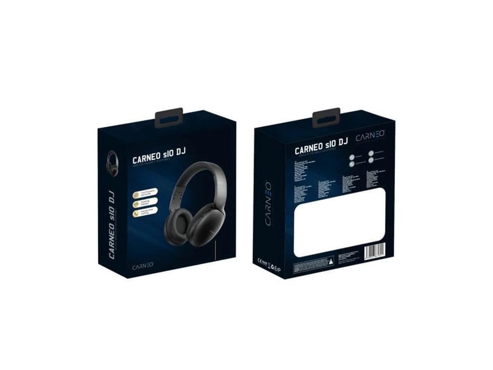 Carneo S10 DJ fekete Bluetooth fejhallgató