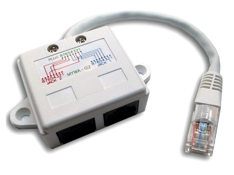 Cat.5E UTP LAN-TEL lengő Y elosztó