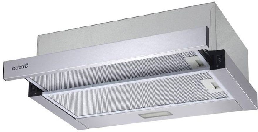 Cata TFB-5160 X inox, beépíthető, kihúzható, méret:59,5 cm, teleszkópos, zajszint:61 dB, páraelszívó