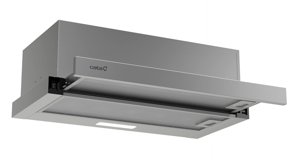 Cata TFB-5160 X inox, beépíthető, kihúzható, méret:59,5 cm, teleszkópos, zajszint:61 dB, páraelszívó