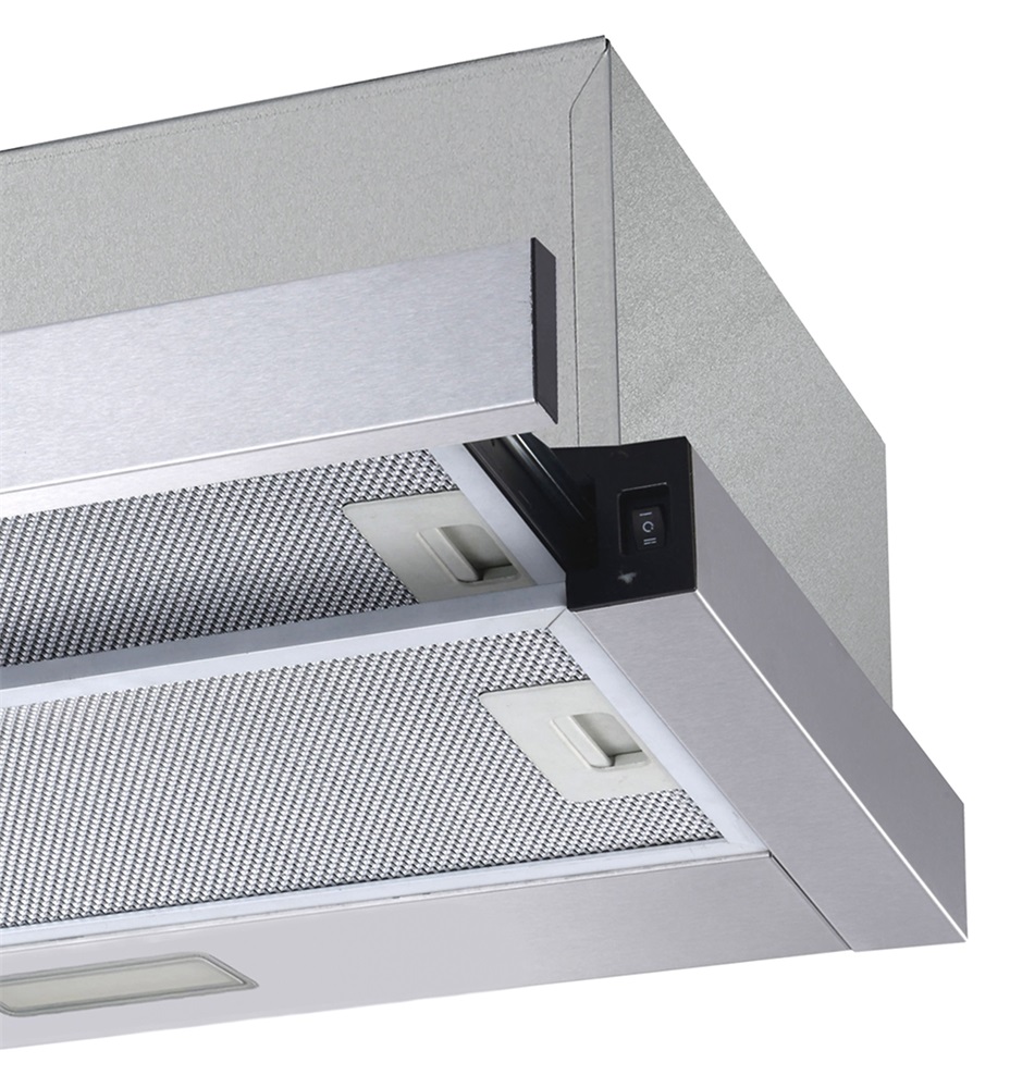 Cata TFB-5160 X inox, beépíthető, kihúzható, méret:59,5 cm, teleszkópos, zajszint:61 dB, páraelszívó