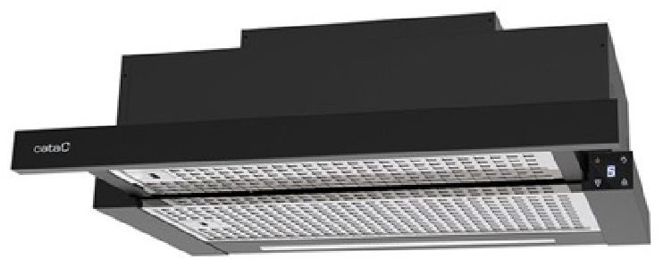 Cata TFH-6630/A BK LED brushless fekete, beépíthető, kihúzható, méret:60 cm, teleszkópos, zajszint:70 dB, páraelszívó
