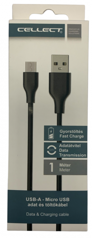 Cellect MDCU-MIC-USB USB-micro usb 80 cm fekete adatkábel