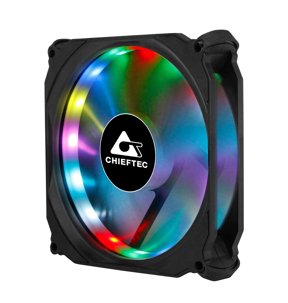 Chieftec CF-3012-RGB 120x25mm 750-1200RPM 3 darab sikló csapágyas RGB LED rendszerhűtő