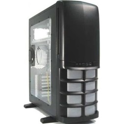 Chieftec GIGA GX-01BW-OP Plexi oldallapos FEKETE (TÁP NÉLKÜL) ház