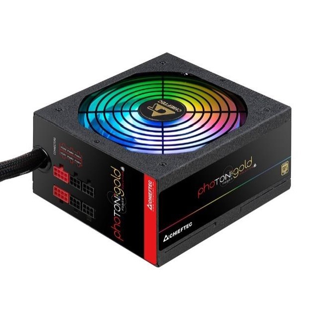 Chieftec Photon Gold GDP-750C-RGB 750W 90+ GOLD PFC 14 cm RGB ventilátorral dobozos tápegység