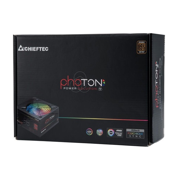 Chieftec Photon 650W ventillátorral félmoduláris RGB dobozos tápegység