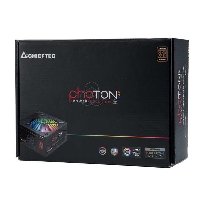 Chieftec Photon 650W ventillátorral félmoduláris RGB dobozos tápegység