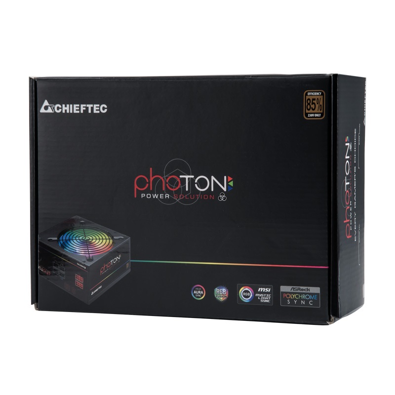 Chieftec Photon CTG-750C-RGB 750W 85+ PFC 12 cm RGB ventilátorral dobozos tápegység