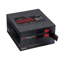 Chieftec Photon Gold 650W ventillátorral félmoduláris RGB dobozos tápegység