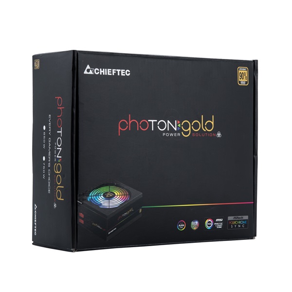 Chieftec Photon Gold GDP-750C-RGB 750W 90+ GOLD PFC 14 cm RGB ventilátorral dobozos tápegység