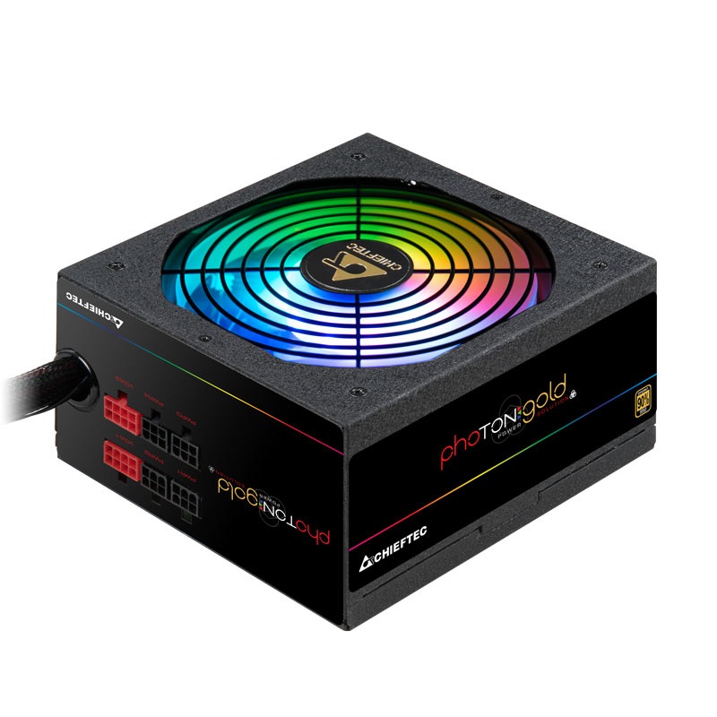 Chieftec Photon Gold GDP-750C-RGB 750W 90+ GOLD PFC 14 cm RGB ventilátorral dobozos tápegység