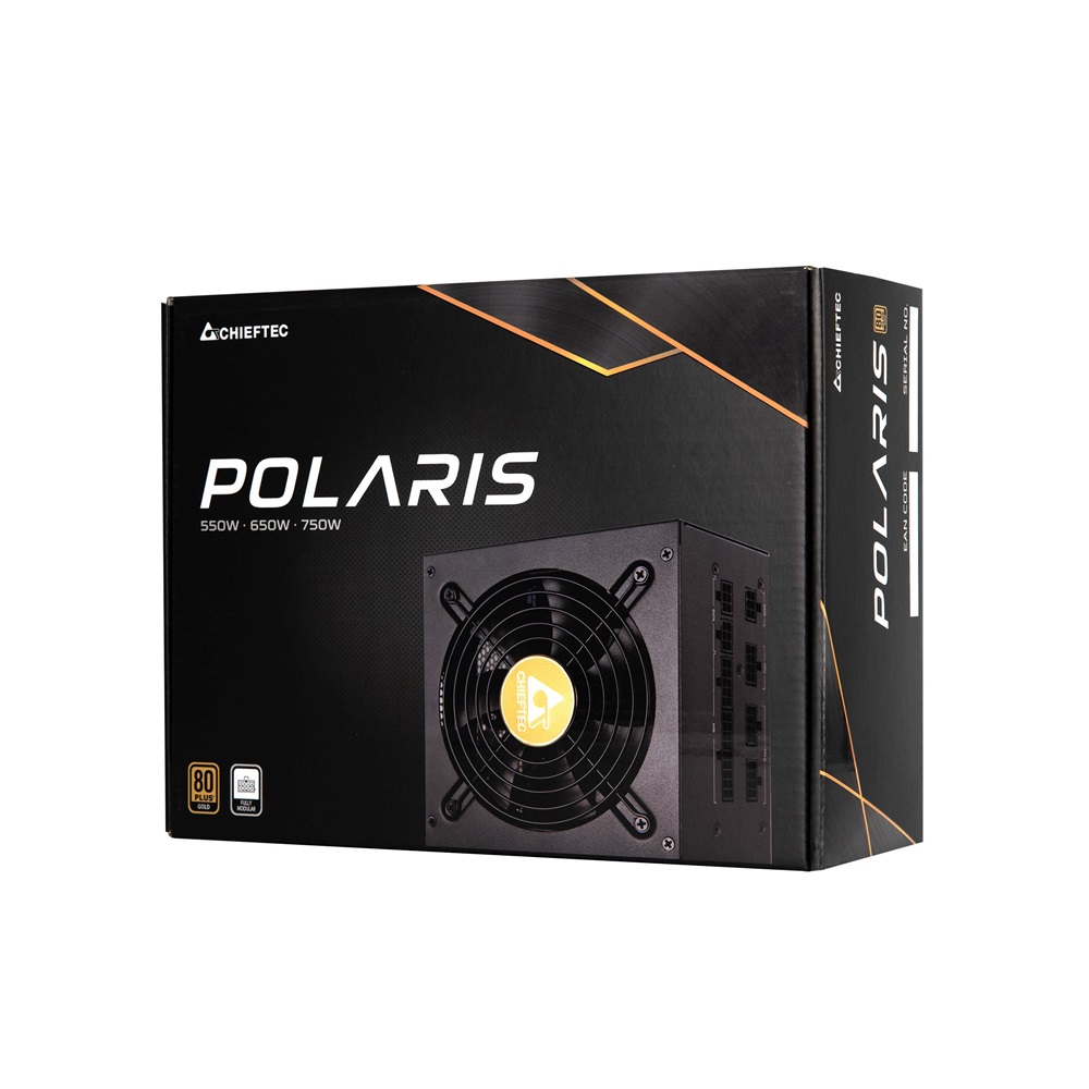 Chieftec Polaris 750W 80+ Gold ventillátorral dobozos tápegység