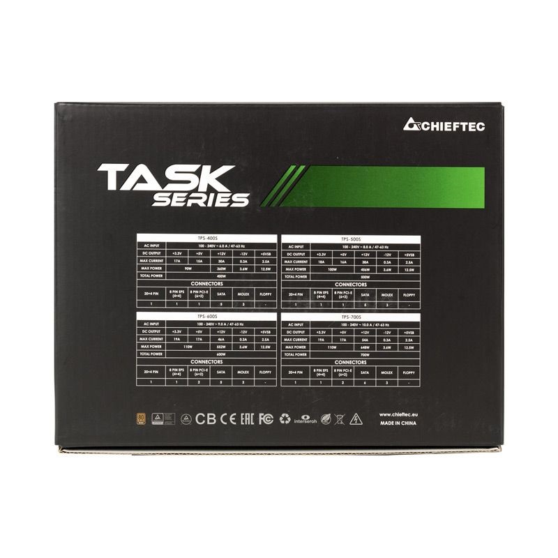 Chieftec Task 500W 80+ Bronze ventillátorral dobozos tápegység