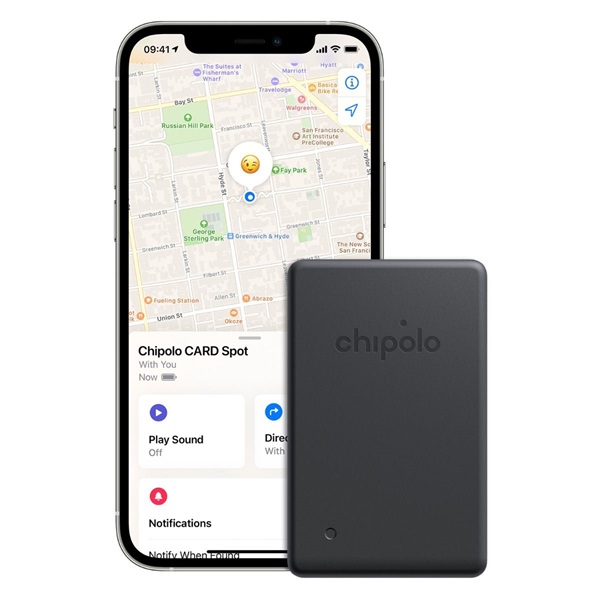 Chipolo CARD Spot Apple Find My fekete tárgykereső