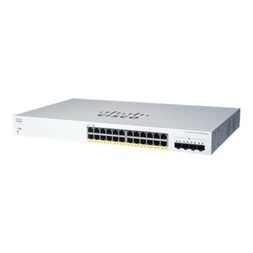 Cisco CBS220-24P-4X 24x GbE PoE+ LAN 4x SFP+ port L2 smart menedzselhető PoE+ switch