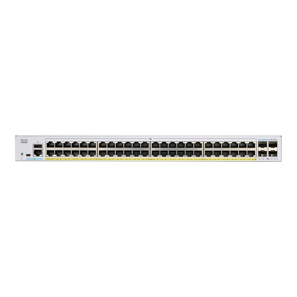 Cisco CBS350-48FP-4X 48x GbE PoE+ LAN 4x SFP+ port L3 menedzselhető PoE+ switch