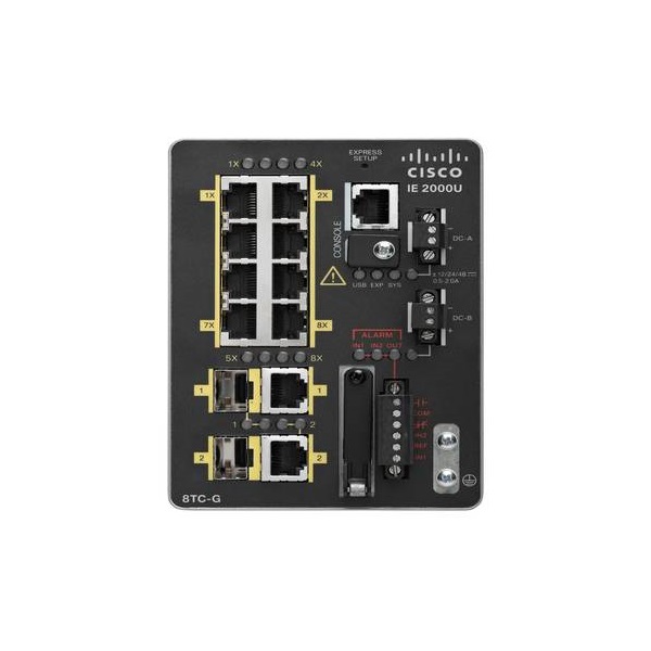 Cisco IE-2000-8TC-G-B 8xFE LAN 2xGbE SFP port LAN Base DIN sínre szerelhető ipari switch