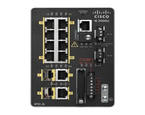Cisco IE-2000-8TC-G-B 8xFE LAN 2xGbE SFP port LAN Base DIN sínre szerelhető ipari switch