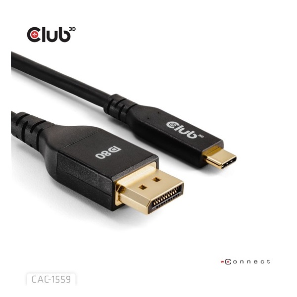Club 3D CAC-1559 1m fekete USB-C - DisplayPort 2.1 kábel