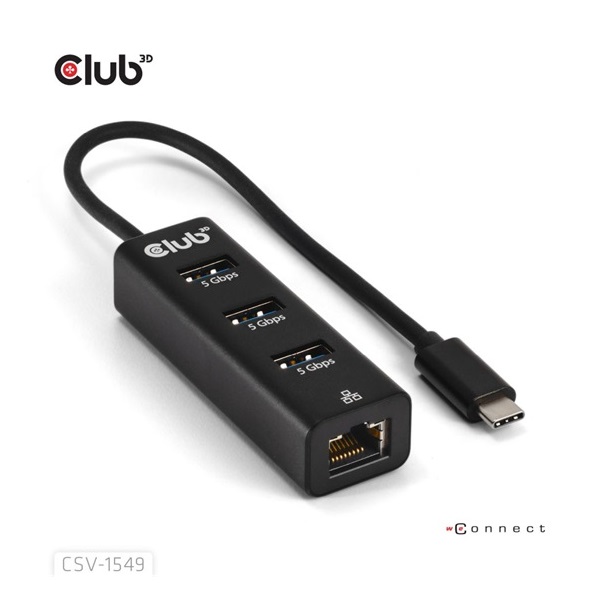 Club 3D CSV-1549 1Gb/s USB-C RJ45 hálózati adapter