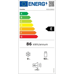 Comfee RCD132WH2 egyajtós, Hűtő:93L, hűtőszekrény (Újszerű)