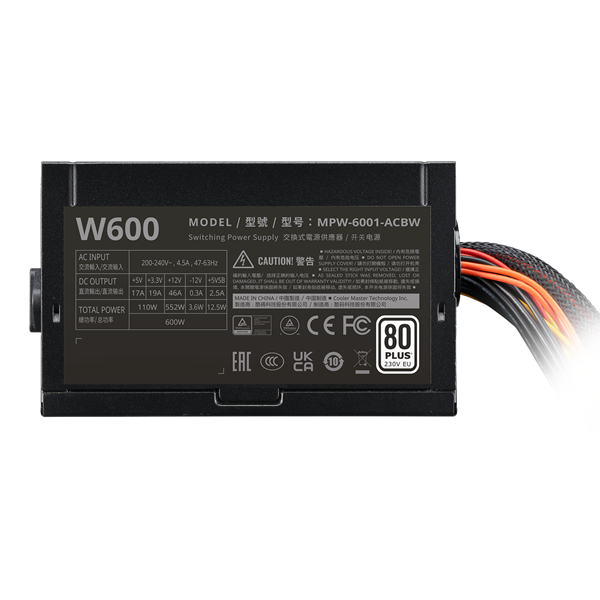 Cooler Master ELITE NEX W600 600W 80+ 12cm ventillátorral tápegység