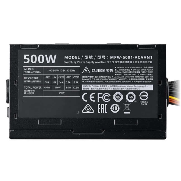 Cooler Master Elite V3 500W 12 cm ventilátorral dobozos tápegység