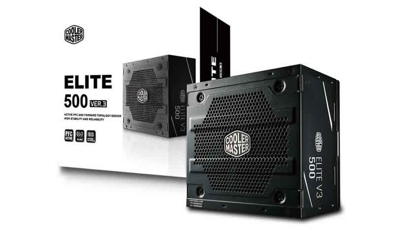 Cooler Master Elite V3 500W 12 cm ventilátorral dobozos tápegység