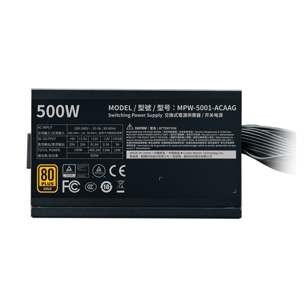 Cooler Master G500 Gold ATX desktop tápegység 500W 80+ Gold BOX