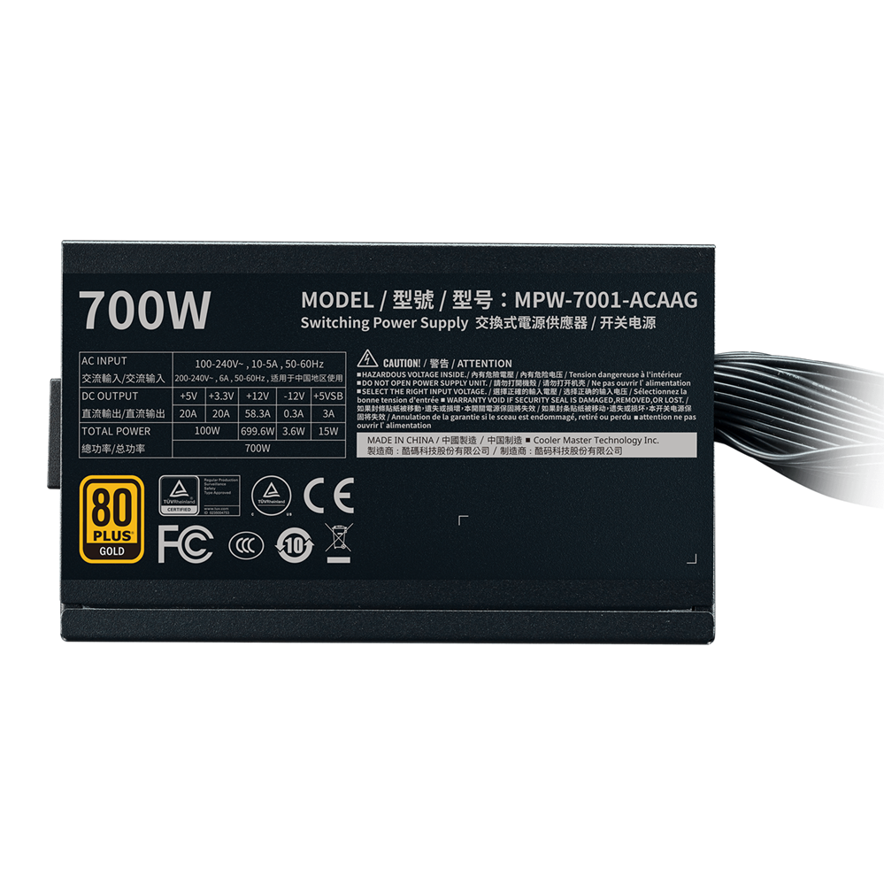 Cooler Master G700 700W 80+ Gold 12cm ventillátorral tápegység