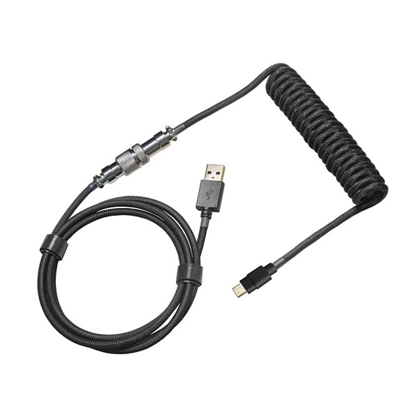 Cooler Master KB-CBZ1 1,5m USB Type-A - USB Type-C fekete tekercselt billentyűzetkábel
