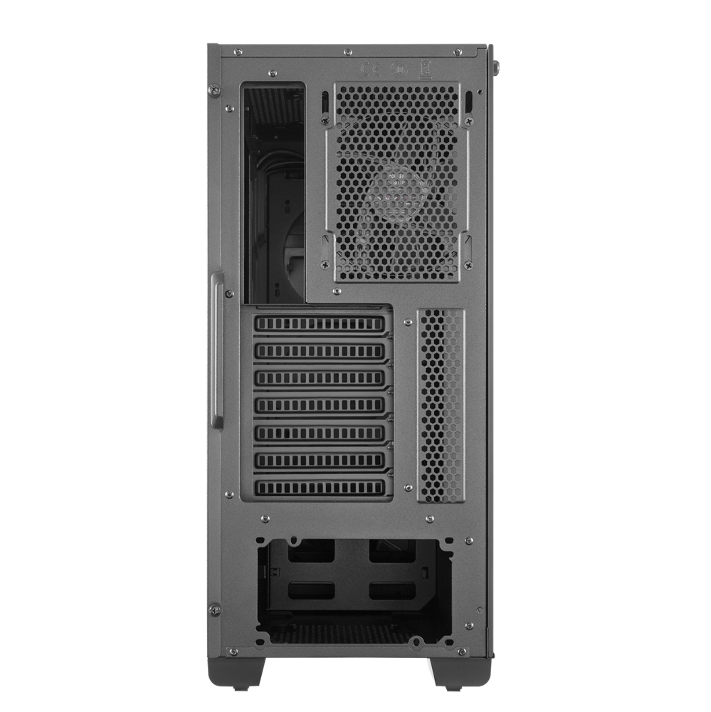 Cooler Master MASTERBOX E500 fekete (táp nélküli) edzett üveg midi ATX ház