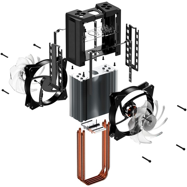 Cooler Master MasterAir MA410M 84x129x158 650-2000RPM (Intel, AMD) LED processzor hűtő